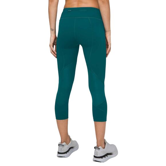 lululemon athletica Pants - Lululemon Pace Rival Crop Full-On Luxtreme 22"Emerald Leggings Size 10